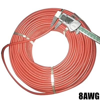 red 100 м 8AWG силиконовый провод ультра гибкий кабель 8.3мм2 высокая температура тестовая линия провод-60C~ 200C луженая медь кабель DHL - Цвет: red