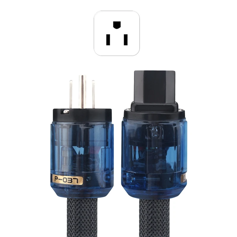 

Hi-End Copper Hifi Audios Power Cord US Plug P-037/P-037E Connector AMP Cable