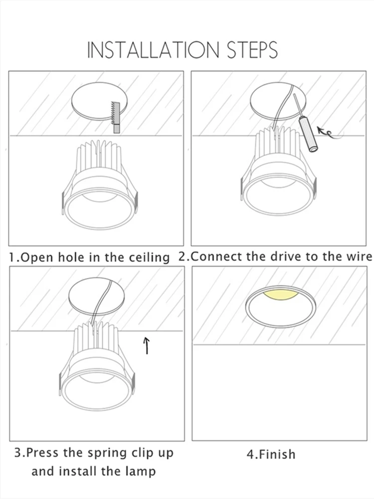 

Round Dimmable LED Downlight COB Embedded Anti-glare 5W/7W/12W Recessed Ceiling Lamp Living Room Corridor Aisle Store Spot Light