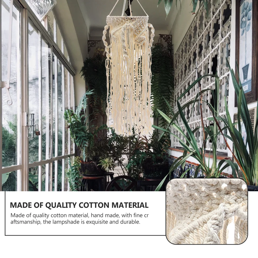 

1Pc Lamp Shade Cotton Weaving Bohemian Style Hanging Lamp Cover