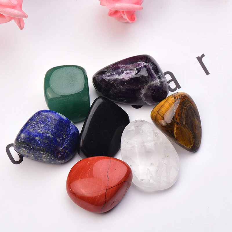 Набор из 7 натуральных камней для йоги цветов нерегулярные Исцеляющие кристаллы