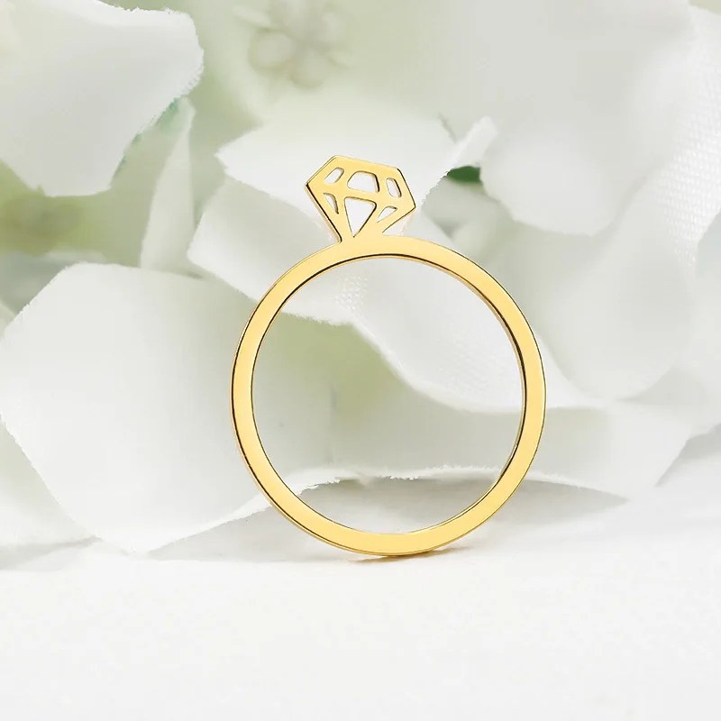 Creative Geometric Ring Stainless Steel Fine Gold Color Jewelry For Women Men Best Birthday Gift Regalos Para Mujer | Украшения и