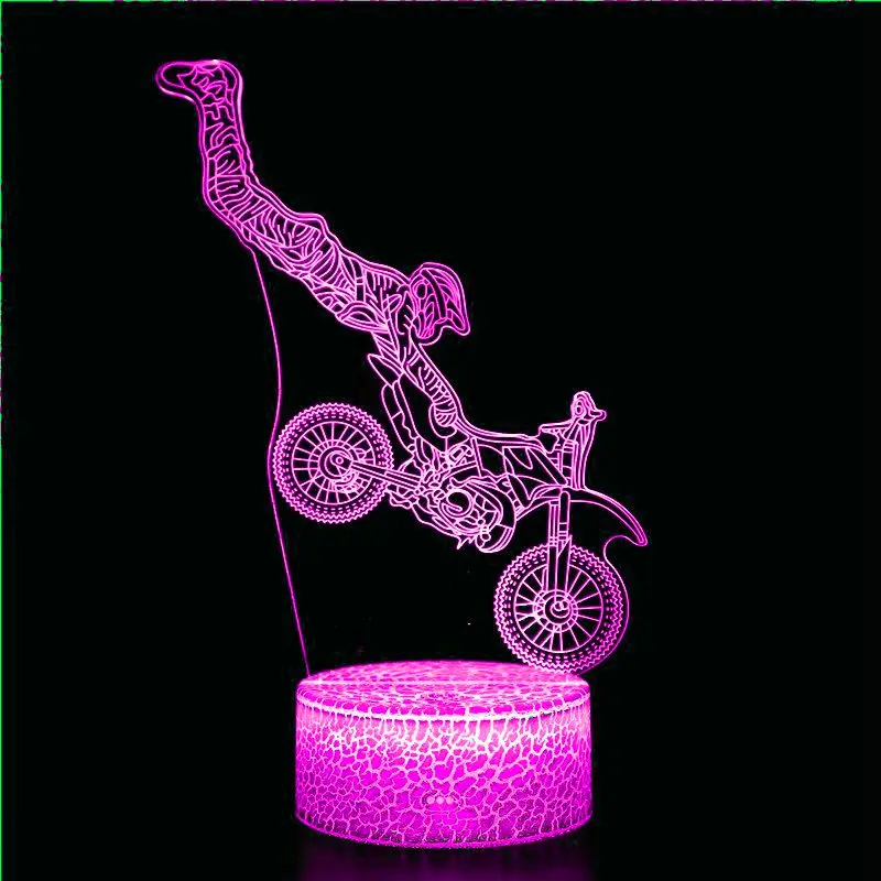 

Mountain race off-road cool motorcycle LED 3D illusion vision night light creative lava lamp light prize gift souvenir light