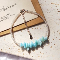 lii ji unique bracelet 925 sterling silver blue larimar labradorite beads bracelet 16 20cm women jewelry gift