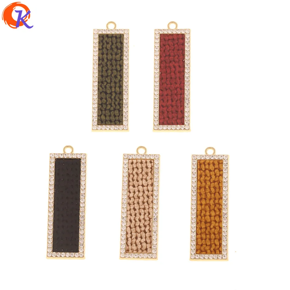 

Cordial Design 30Pcs 14*43MM Jewelry Accessories/Hand Made/Rhinestone Charms/Rectangle Shape/Fabric Effect/DIY/Earring Findings