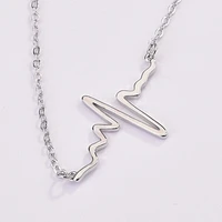 925 sterling silver temperament niche clavicle chain love cardiogram heartbeat necklace personalized ladies party jewelry