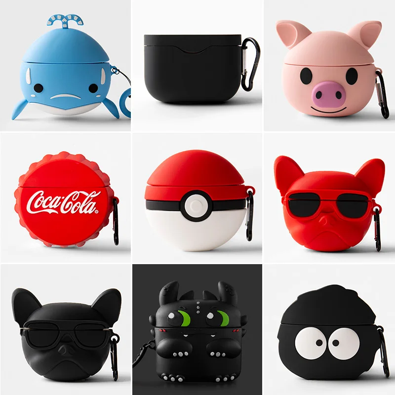 

Funda de silicona para auriculares Sony WF-1000XM3, Funda protectora 3D con bonitos auriculares con dibujos animados para WF 100
