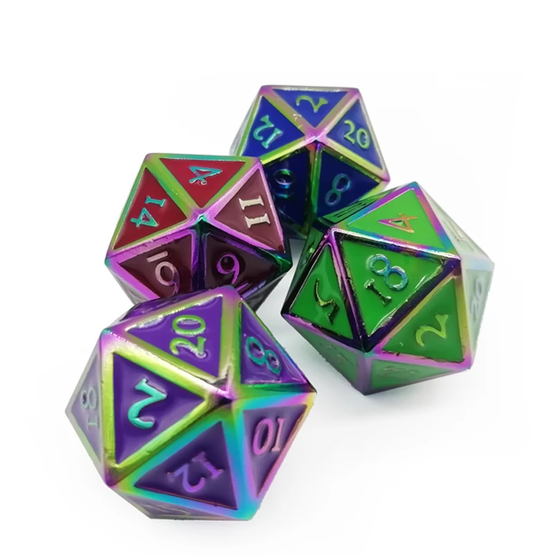 

New creative zinc alloy temperature change dice metal dnd dice set suitable for role-playing RPG MTG board games
