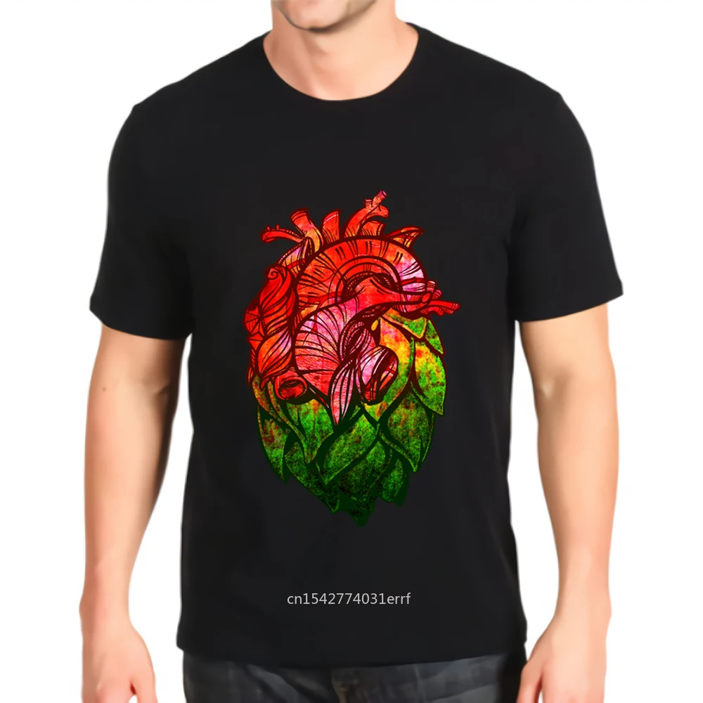 

New Fashion Printed Tshirt Hop Heart Craft Beer Top Mens Loose Customization Tees