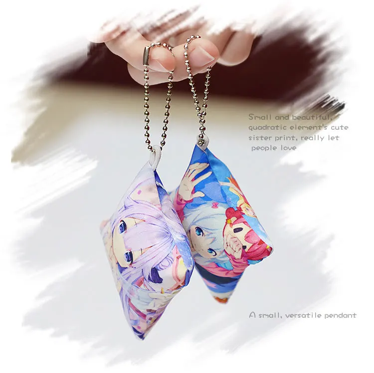 3 шт 6 см по индивидуальному заказу Мини Подушка с цепочкой для ключей логотипа