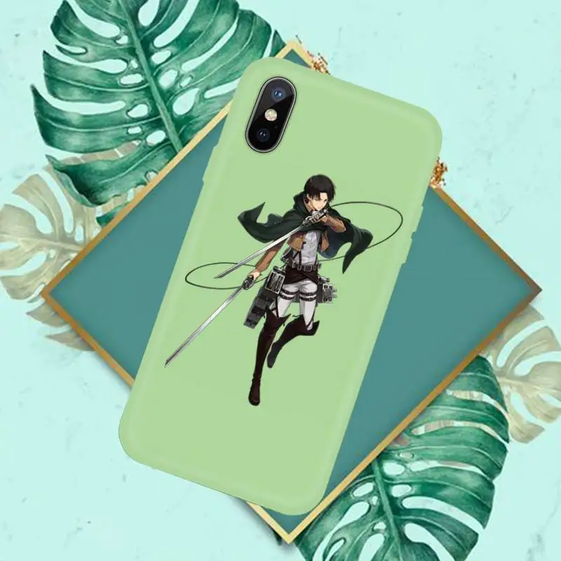 

Attack on titan Phone Case Green Candy Color for iPhone 11 12 mini pro XS MAX 8 7 6 6S Plus X SE 2020 XR