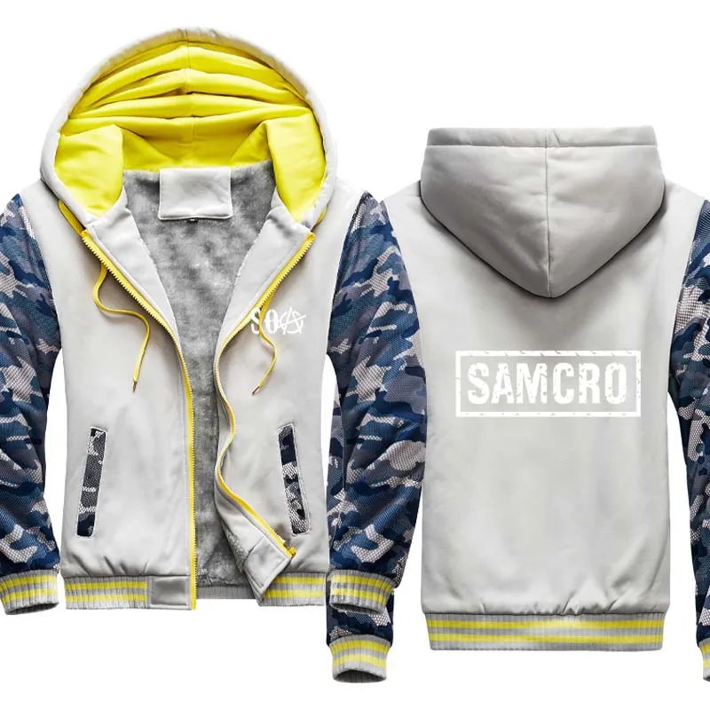 

winter Keep warm SOA Sons of anarchy the child SAMCRO Male Fashion Thicken Jacket Sweatshirt Men Sportswear