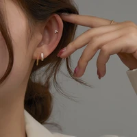 sipengjel 3 pcs set twist small hoop earrings simplicity hypoakkergenic exquisite piercing earrings for women jewelry gift 2021