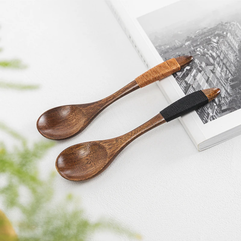 Hemu Life Wooden Japanese-style Environmental Tableware Cooking Honey Coffee Mixing Spoon Non-slip | Дом и сад