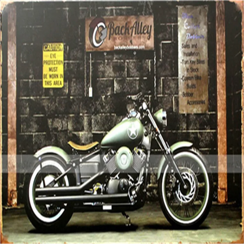 10 шт./лот 20*30 см блонд красота мотоцикл Оловянная вывеска Кофейня Бар Ресторан