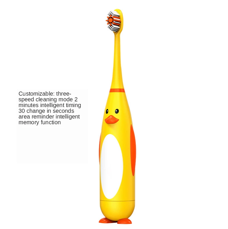 

[bottom price]Children's electric toothbrush/Sonic/smart/soft fur/cartoon/three-gear/waterproof/yellow
