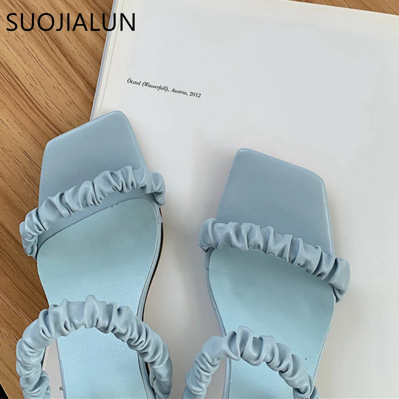 Шлепанцы SUOJIALUN женские Классические сандалии с ремешками элегантные богемные