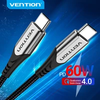 vention 100w usb c to usb type c cable for macbook pro quick charge 4 0 pd 60w fast charging for xiaomi mi 10 usb c charge cable