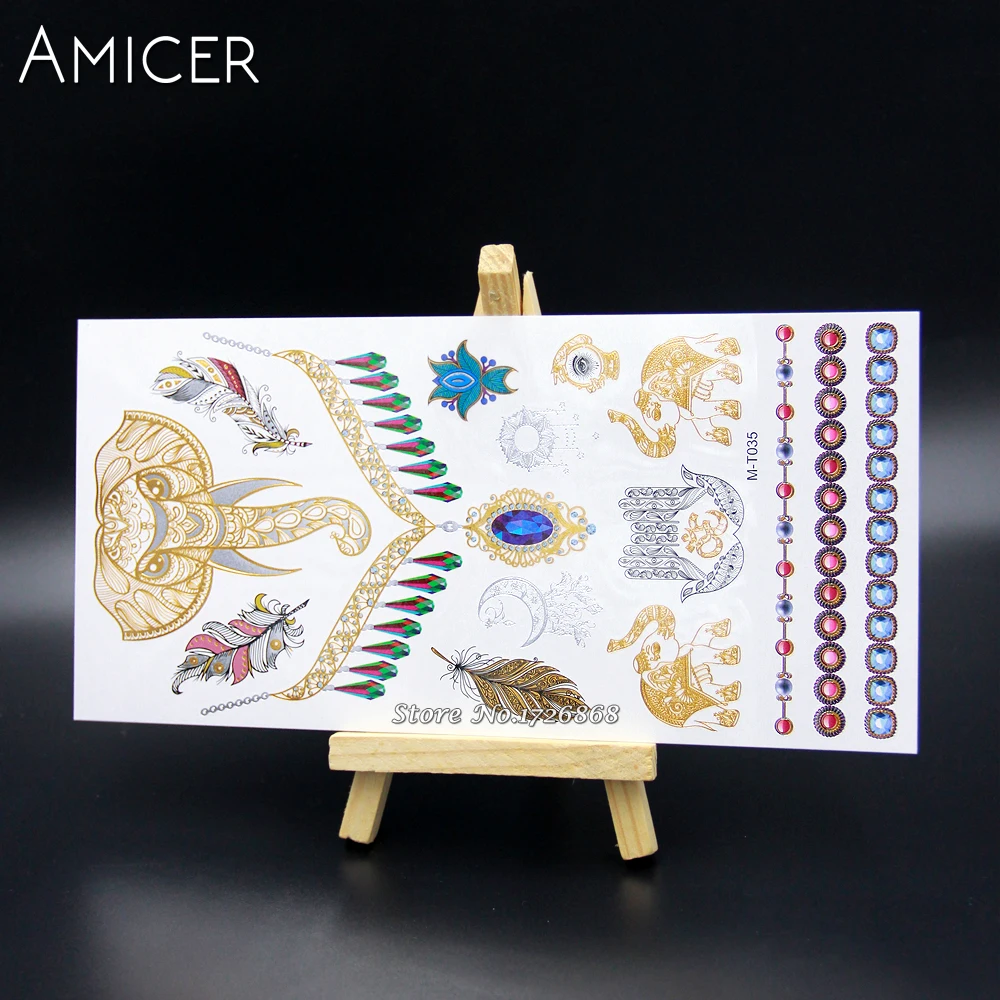 Временные татуировки для боди арта золотые металлические тату на руку рукава