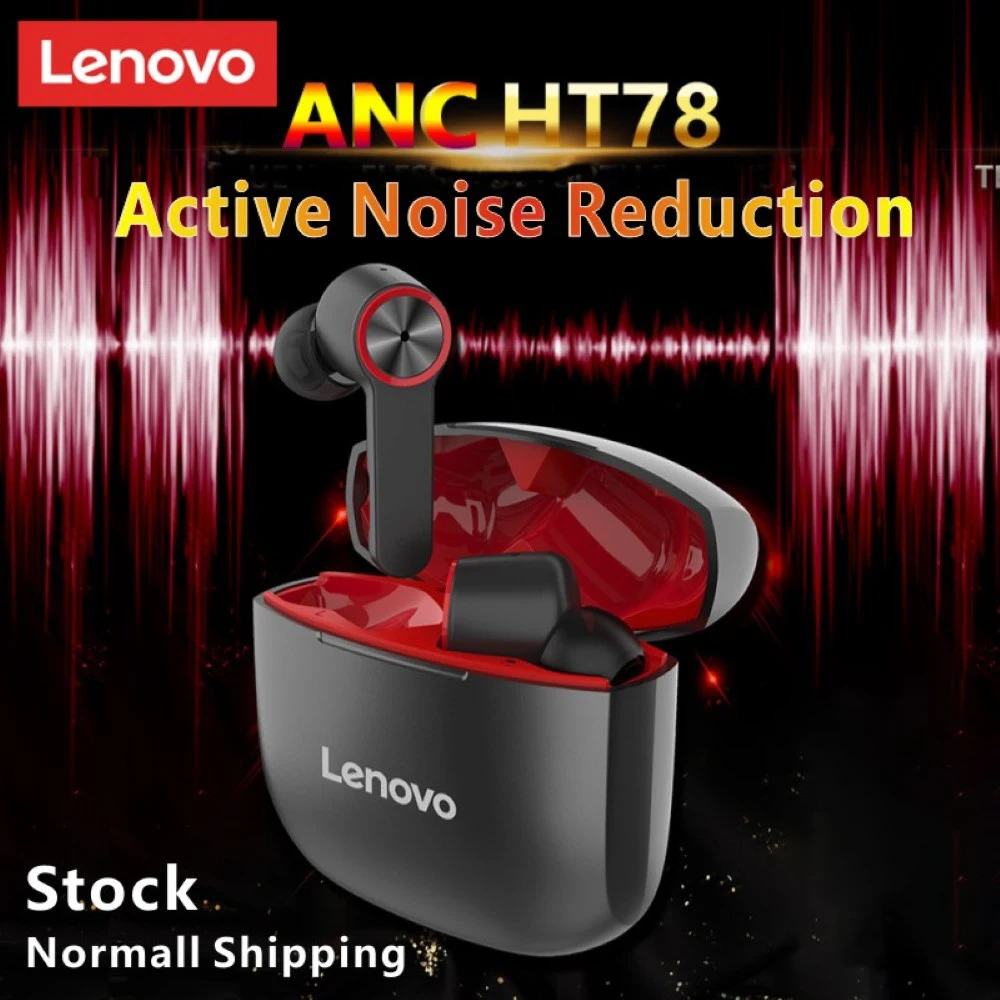 

Lenovo HT78 Wireless Bluetooth Earphone With Microphone Waterproof TWS Hifi Stereo Sound ANC Gaming Earbuds With Charger Case