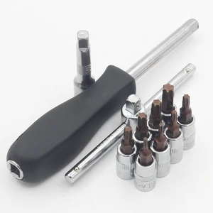 11 шт.компл. отвертка бит 14 дюймов Торцевая головка шестигранный ключ трещетка торцевой гаечный ключ адаптер T8 T10 T15 T20 T25 T27 T30 T40