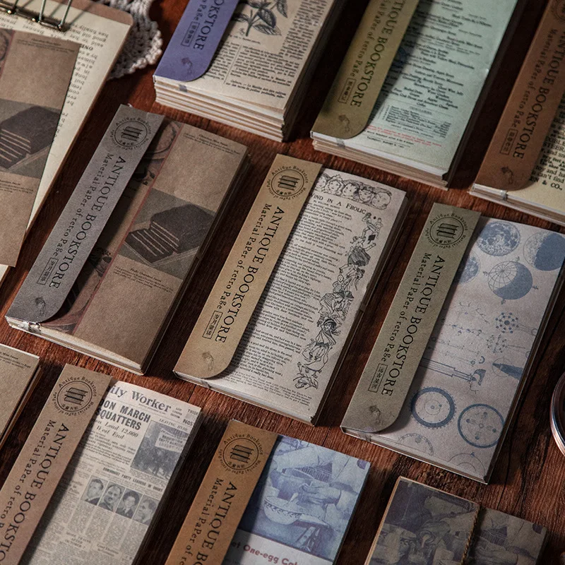 

60Pcs Retro Writable Material Paper Journal Book Planner Collage Album Scrapbooking Background Decorative DIY Craft Base Paper