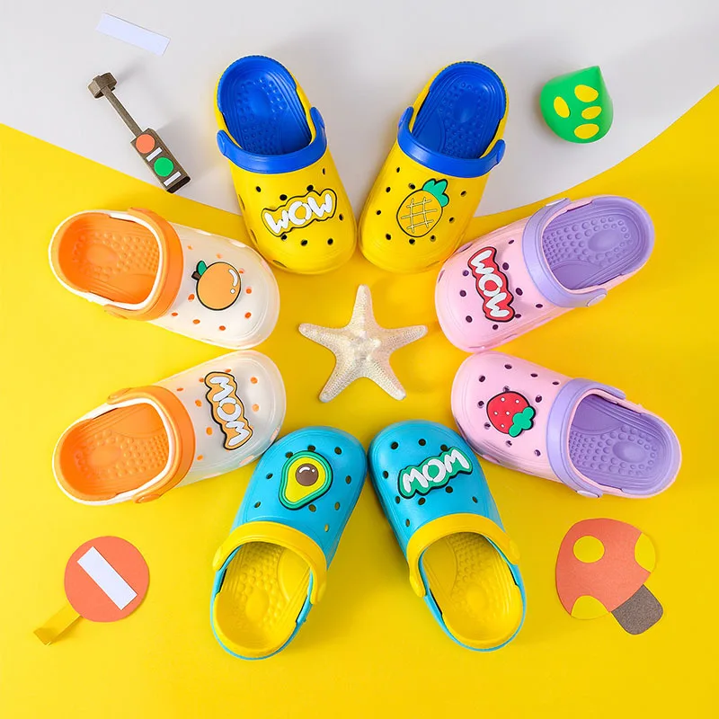 Baby Slippers Cartoon Fruit Hole Shoes 2-7Yrs Kids Toddler Flip Flops Kids Indoor 2021 Summer Beach Shoes for Children Slippers