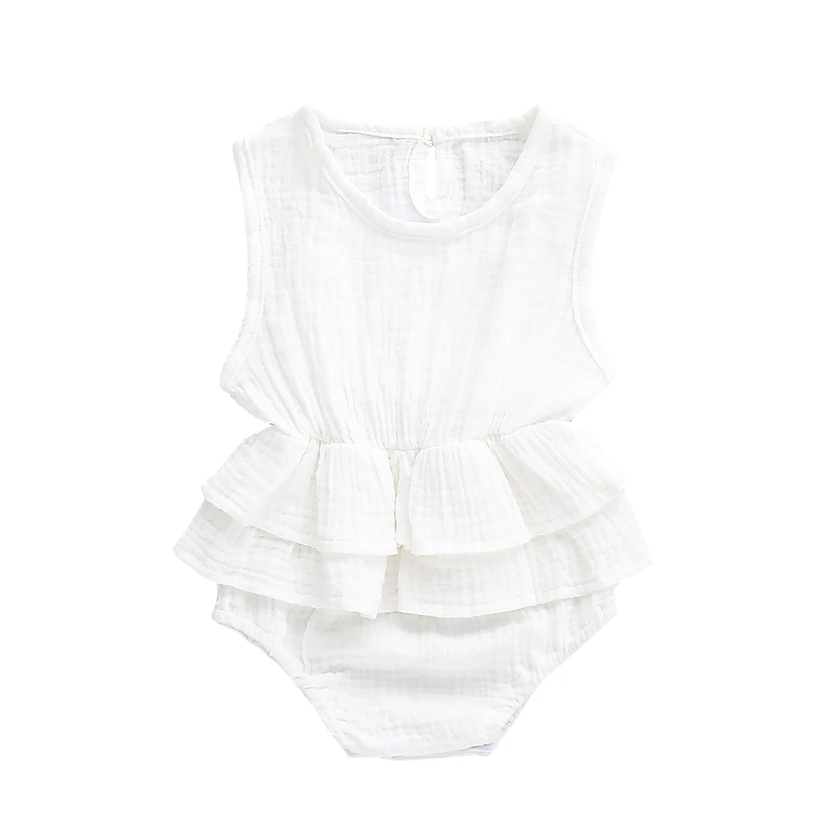 

Newborn Baby Girl Clothes Rompers Sets Summer Ruffles Sleeveless Cotton Linen Romper Sunsuit Baby Summer Clothing 0-24M