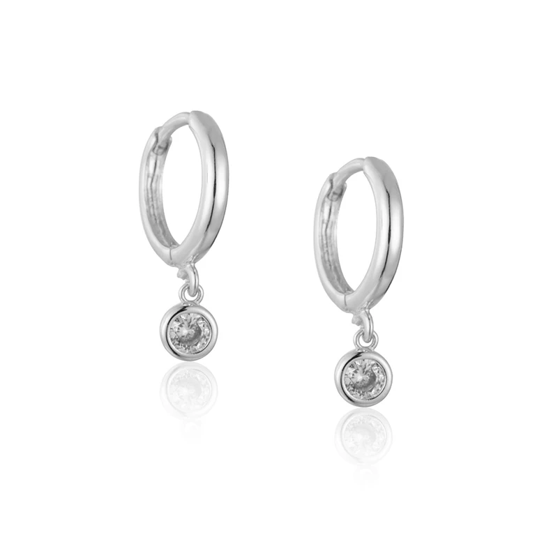 

Fashion Brilliant Crystal Zircon Small Hoop Earrings Female Simple Metal Korean Style Earrings Minimalist Jewelry 2021