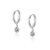 fashion brilliant crystal zircon small hoop earrings female simple metal korean style earrings minimalist jewelry 2021