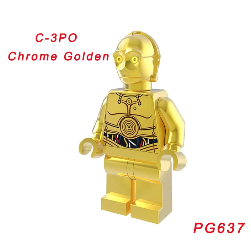 pg637 Одиночная Звездные войны кирпич Dewback пустыня Jabba Rancor Amidala C-3Po Хром золотой таваунпун строительный блок - Цвет: pg637