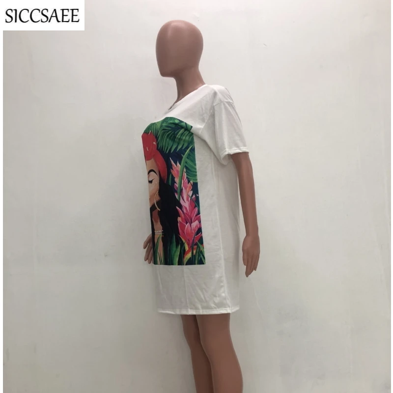 Футболка макси с принтом из мультфильмов, платье мини, свободное, короткий рукав, халат Longue Femme, негабаритный, Повседневный, ropa mujer, лето, Bestidos