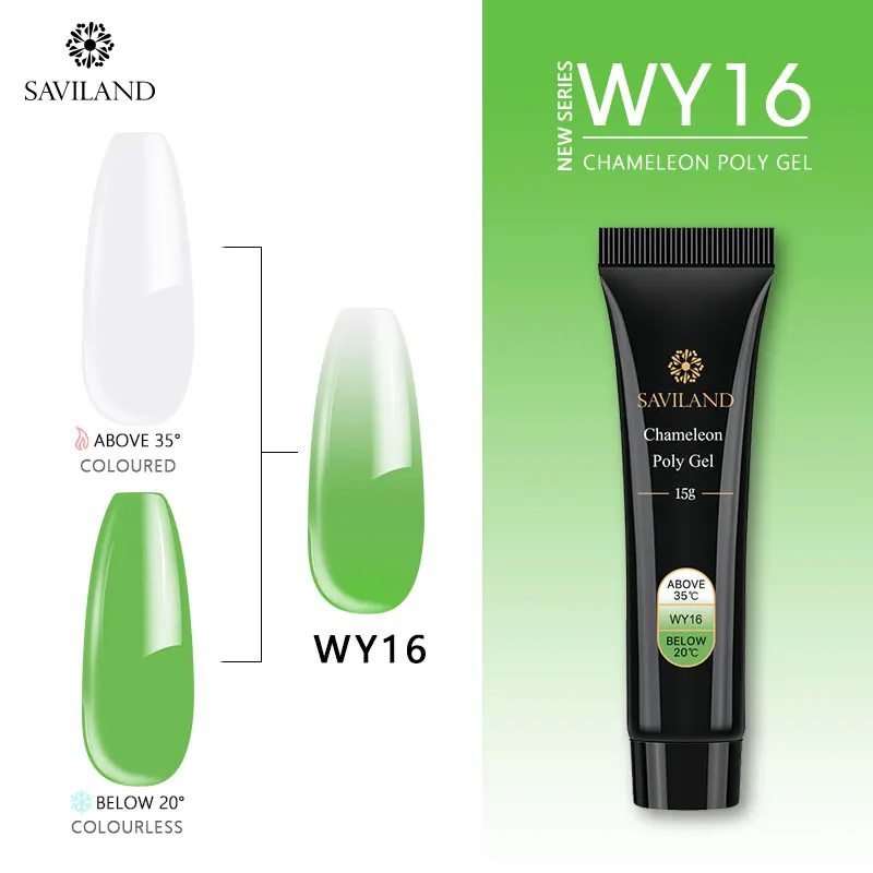 15ml WY16 Saviland 30 мл Гель-лак акриловый полигель изменение температуры многоцветный Алмазный полигель для ногтей быстрое строительство УФ-набор для ногтей - Цвет: 15ml WY16