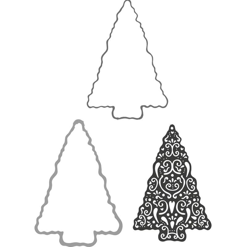 Необычные вырезанные штампы в виде дерева для изготовления открыток