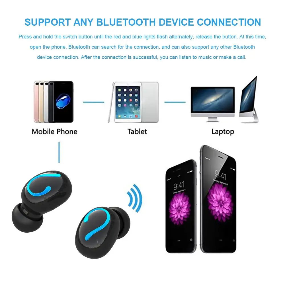 Беспроводные стерео Bluetooth 5 0 зарядки складские спортивные свободные руки Игровые
