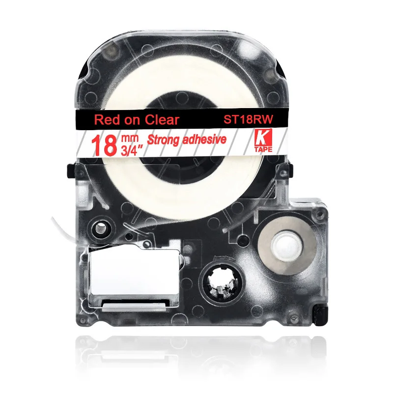 CIDY 18 мм черный на белом SS18KW/LC-5WBN LC 5WBN LC-5WBN9 клейкая лента для kingjim/epson Для LW300 LW400 LW-600P LW-700P - Цвет: red on clear