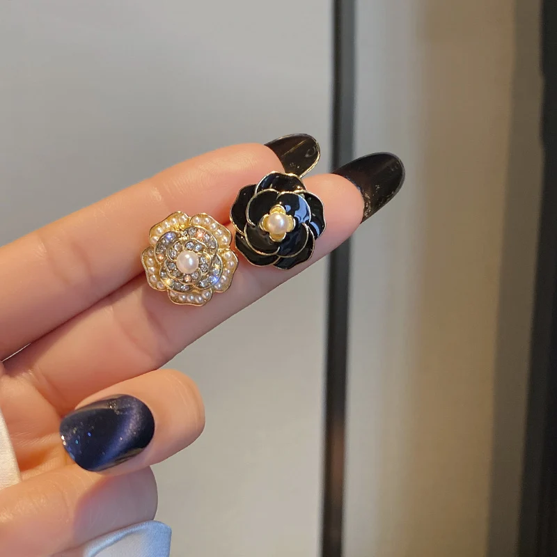 Шерстяные пальто для темпераментных ветер капель масла серьги с камелиями