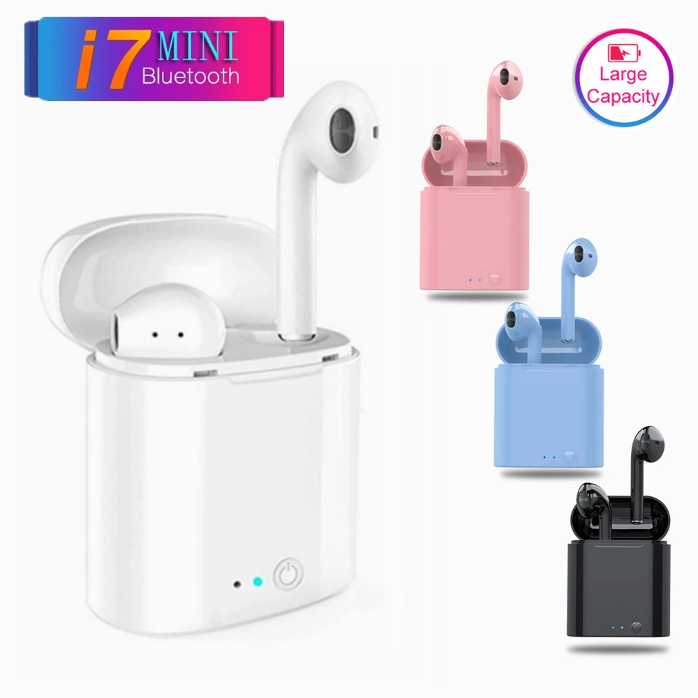 Беспроводные наушники i7s tws Bluetooth цветные качественный звук гарнитура для Iphone Xiaomi