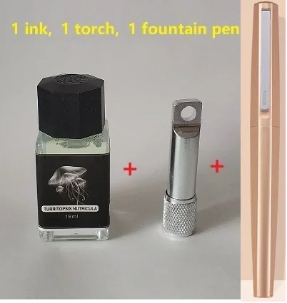 1 ink 1 torch 1 pen 18 мл/светильник для бутылок, невидимые чернила для авторучки, флуоресцентные чернила без углерода, видимые только под УФ-светильник, чернила для авторучки - Цвет: 1 ink 1 torch 1 pen