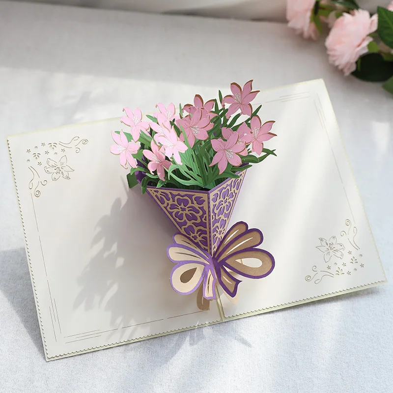 3D всплывающая наклейка открытка на день рождения свадебная поздравительная