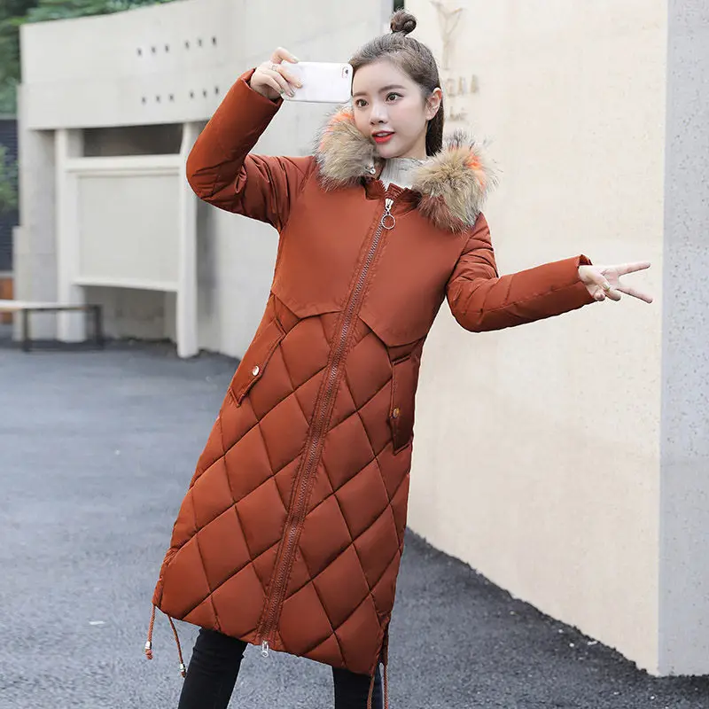 Женская зимняя куртка-пуховик с капюшоном и мехом f1424 | одежда