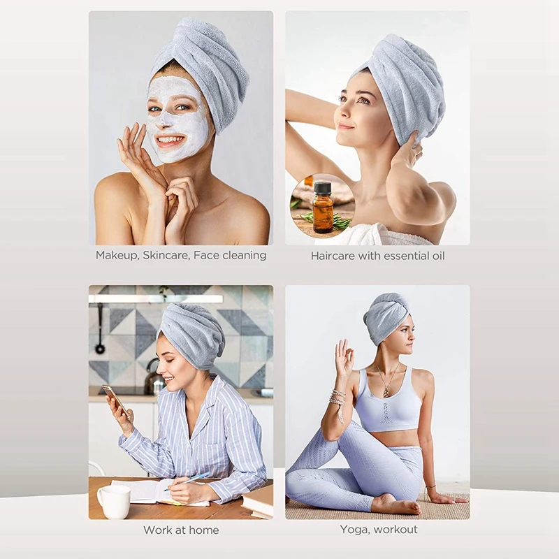 

3 Pcs Microfiber Hair Towel, Hair Towel, Microfiber Towel Twist Hair Towels Hair Turbans for Wet Hair Drying Hair Towels