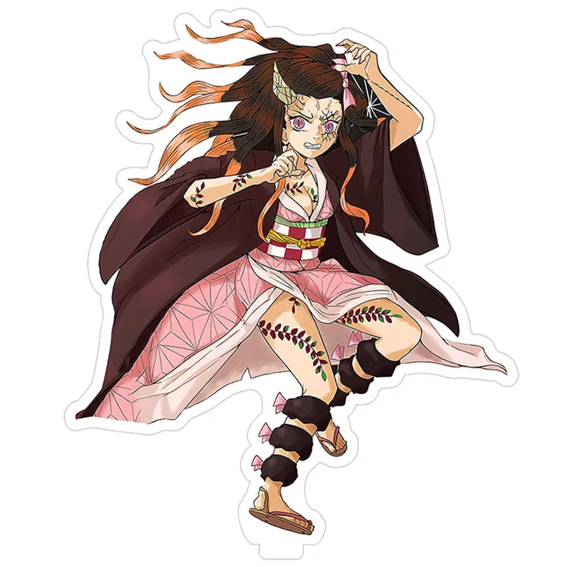 Серебристый Аниме Demon Slayer косплей реквизит бренд станция Kimetsu No Yaiba Kamado Tanjirou Kamado Nezuko акриловая станция брендовый орнамент - Цвет: Серебристый
