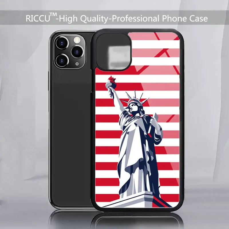 Резиновый чехол с американским флагом для телефона iPhone 12 11Pro Max XS 8 7 6 6S Plus X SE 2020 XR