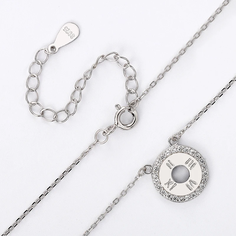 

Postage free romantic 925 sterling silver pendant necklace lady sterling silver jewelry alphabet silver necklace33