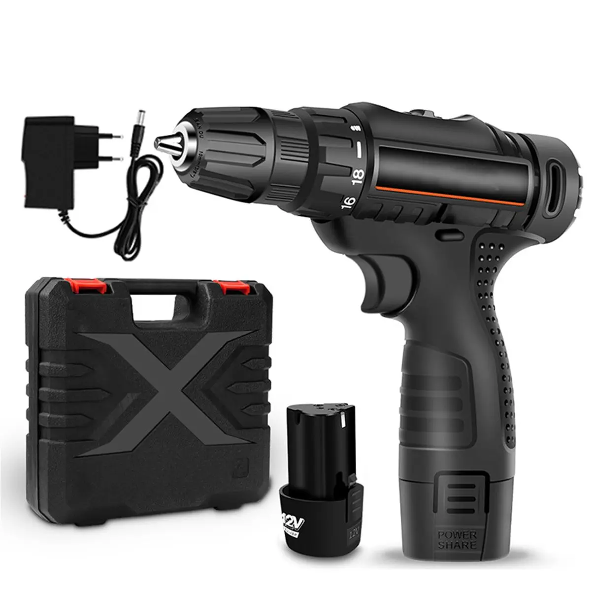 

12V Brushless Electric Hammer Drill Electric Screwdriver 30Nm15-Speed torque Cordless Impact Drill Power Tool for Makita Battery