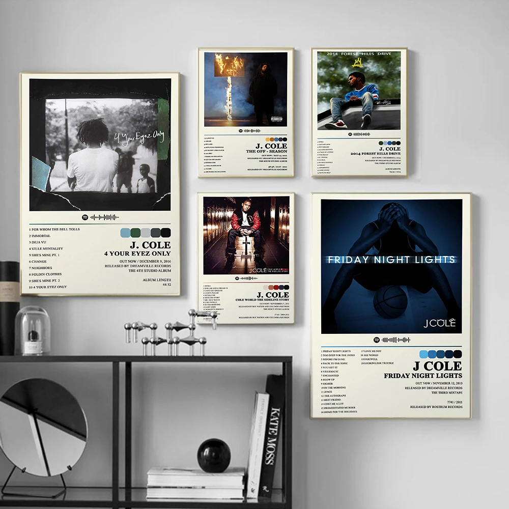 

J Cole Poster Album Cover Posters Wall Art Rapper Music Star Trippie Canvas Painting Modern Print Pictures Bar Club Home Decor