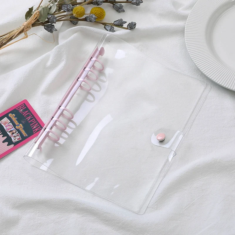 

PVC Transparent Glitter Six-hole Loose-leaf Album Book Three-inch Four-compartment Photo Album Holder-pure Transparent Shell New