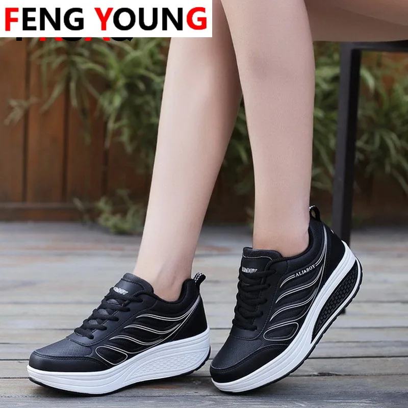 Кроссовки женские на платформе дышащие водонепроницаемые танкетке Повседневная