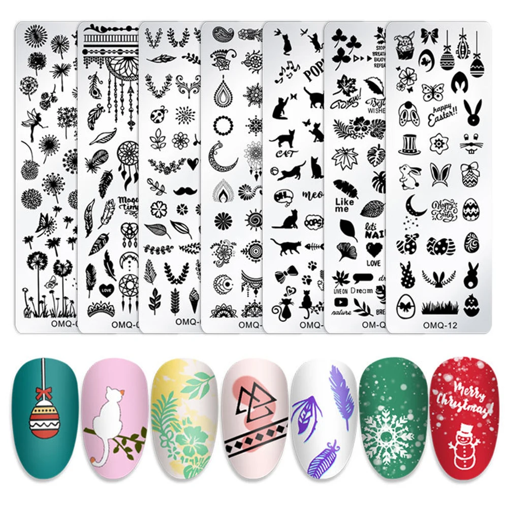 

4x12cm Snowflakes Nail Stamping Plates Christmas Nail Art Template Stainless Steel Butterfly Image Manicure Printing Tool